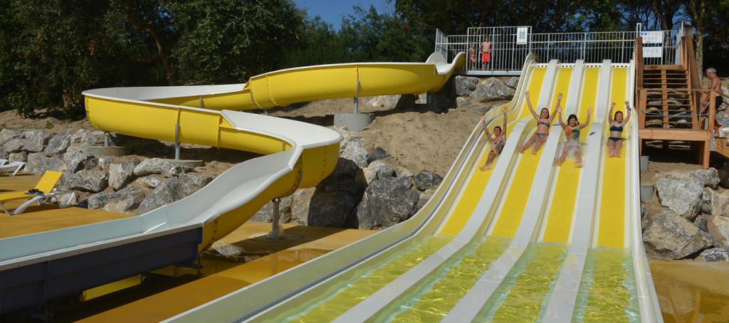 Toboggans piscine du camping Mimizan Plage